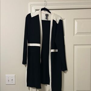 Chico's Black and Cream Cardigan